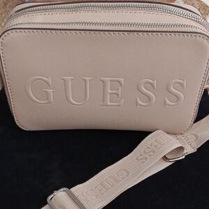 Guess Blush Pink Embossed Logo Camera Bag